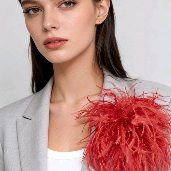 bross bunga kerja-korsace bunga bulu ostrich-bross bunga blazer -korsace bunga-bross bunga 15cm