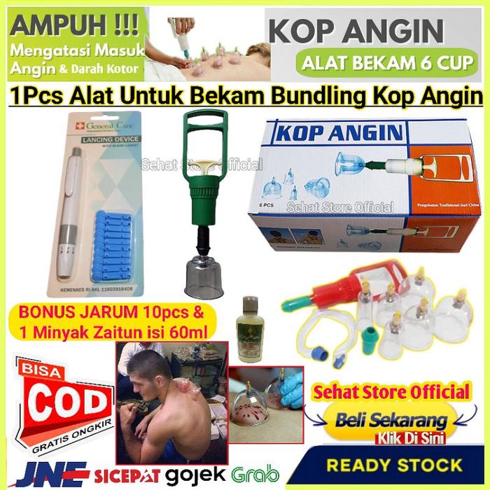 Alat Bekam Komplit Pena Lancing Device Untuk Bekam Basah Plus Vacum Cup Angin Kop Alat Bekam isi 6 T