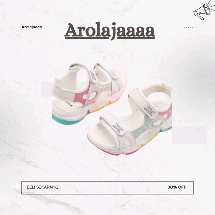 Sandal Gunung Kasual Anak SANDAL HOL0GRAM BG-963 | Sandal Anak Perempuan casual Double Velcro Sol Pe