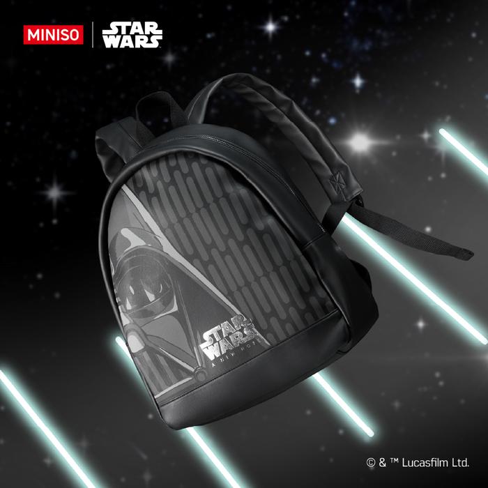 Miniso Star Wars Collection Darth Vader Backpack Tas Ransel Hitam Multifungsi Tas Kantor Sekolah Kul