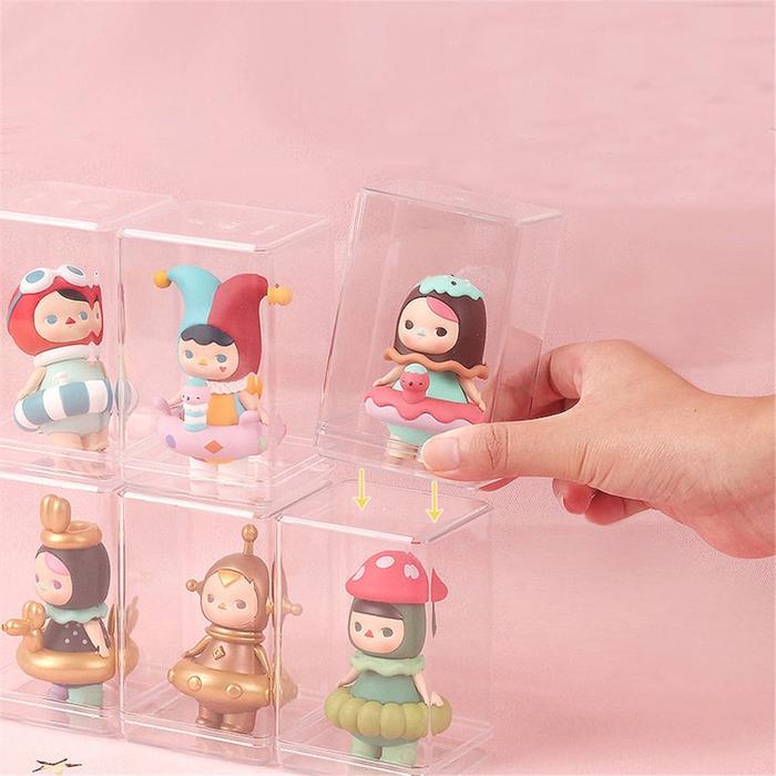 Box Display Figure Pop Mart Akrilik Transparan Anti Debu / Rak Display Blind box storage Kotak displ