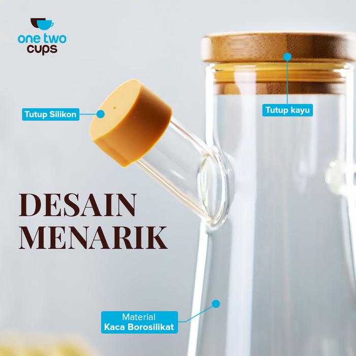 Botol Minyak Borosilicate Glass Oil Pot 900ml - S2079