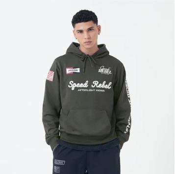 CELCIUS Speed Rebel Embroidery Hoodie LIN001447C Hijau