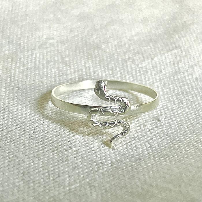 Cincin Pria Wanita Perak 925 Asli model ULAR HIJAU