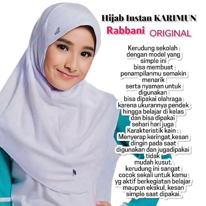 Rabbani - Kerudung Instant KARIMUN Hijab Cocok Buat sekolah Dan Sehari Hari Vareasi Pet Lebar Simple