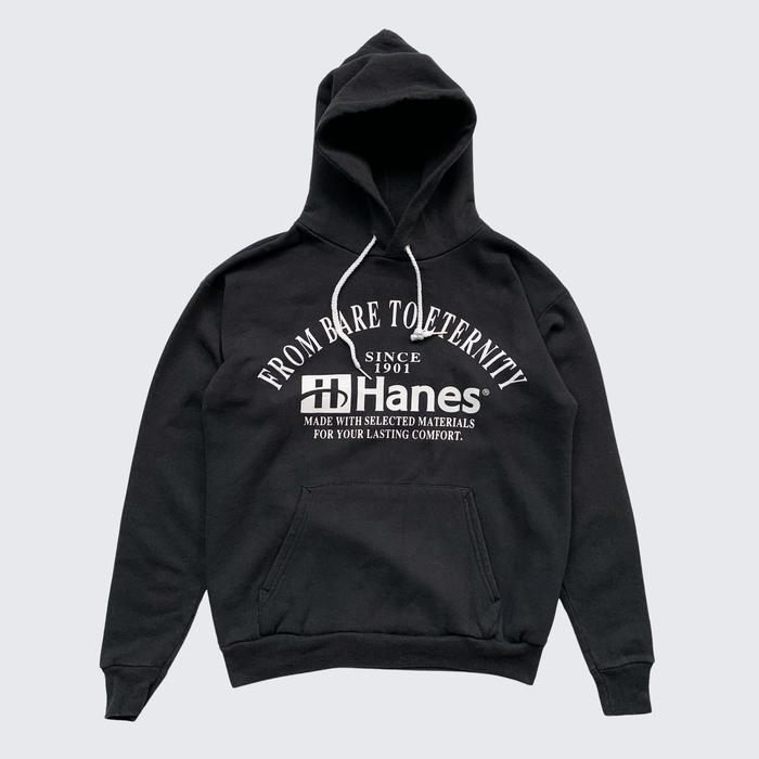 Black Black Faded Vintage Hanes From Bare To Eternity Promo Hoodie - Unisex - M