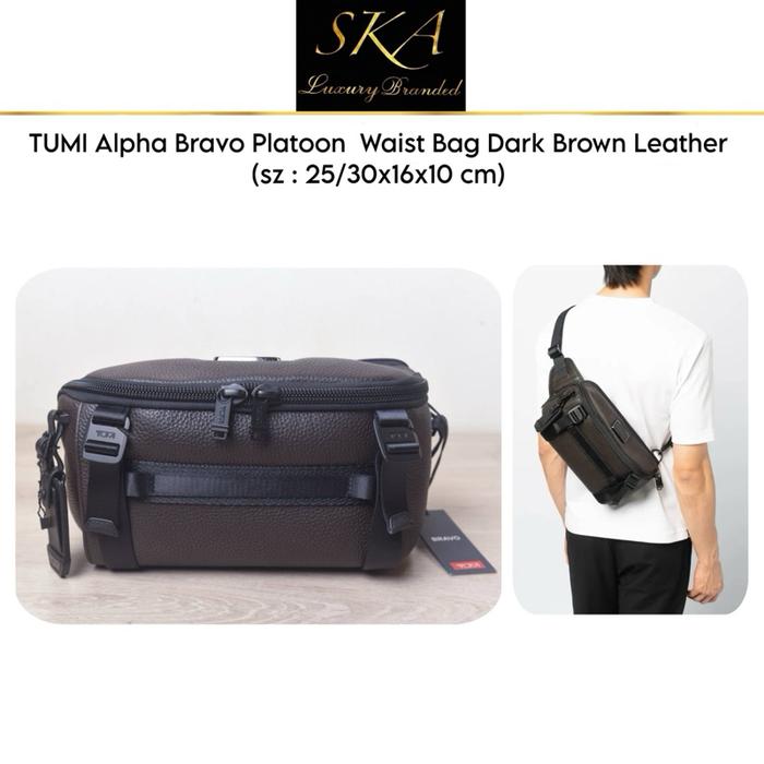 Tumi Alpha Bravo Platoon  Waist Bag Dark Brown Leather