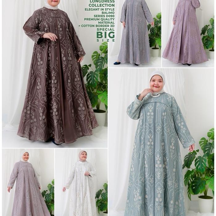 Gamis Bordir Jumbo HAYINA Bahan Katun Bordir By Balimo -