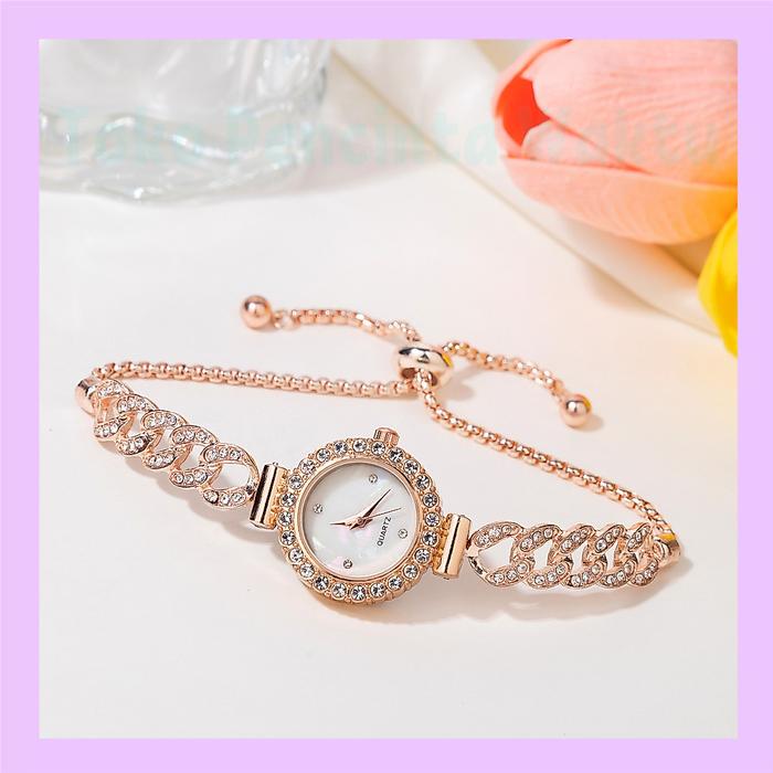 Jam Tangan Cewek RANTAI SERUT Oval Mini & BUNGA Terbaru,jam tangan cewek,Jam Tangan SERUT,jam tangan