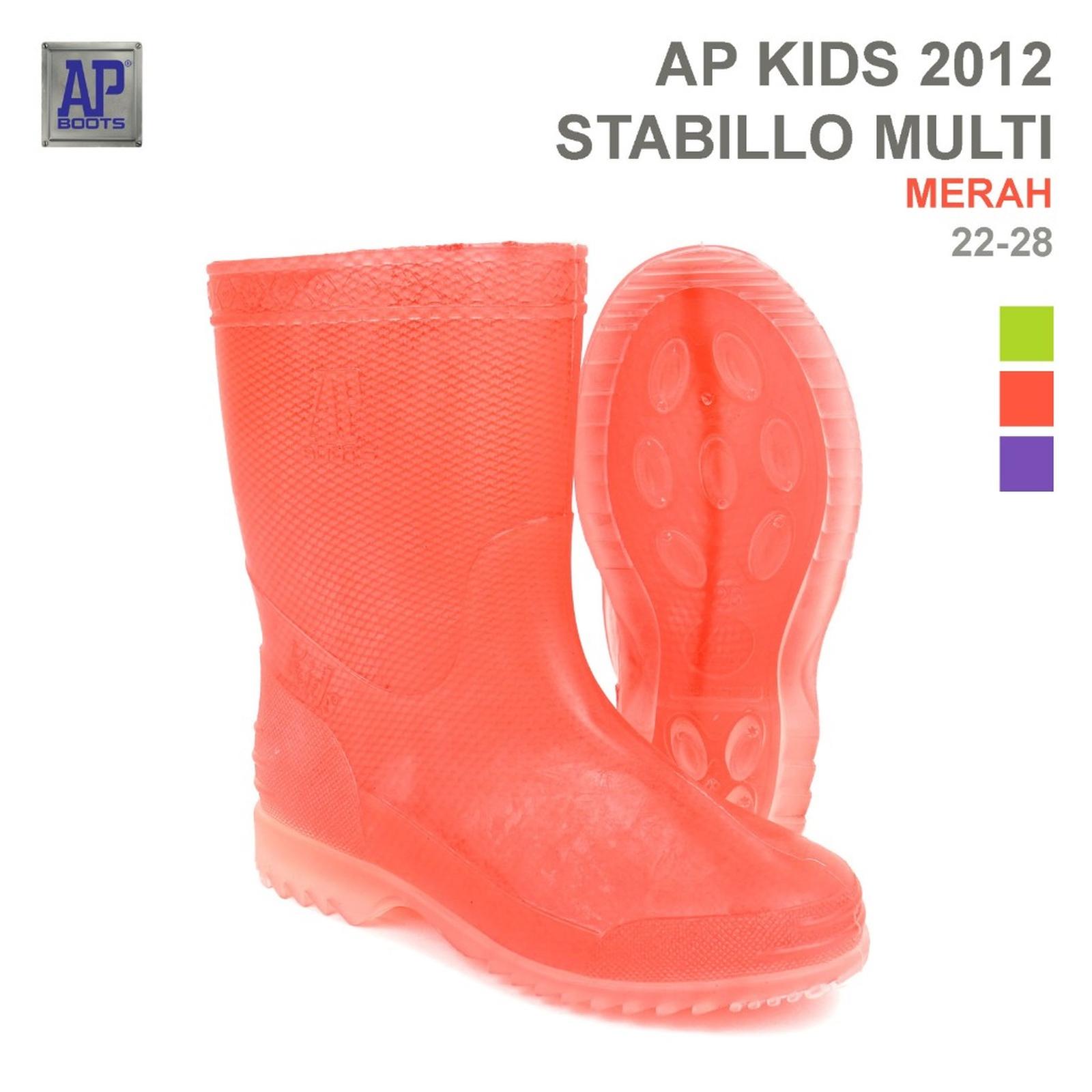 AP Kids 2012 Neon Red Rain Boot
