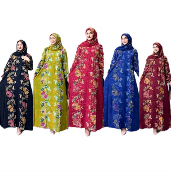 set hijab setorjoan ori  jumbo kode C   Panjang Gamis batik setorjoan ori jumbo kode C Cantik motif 