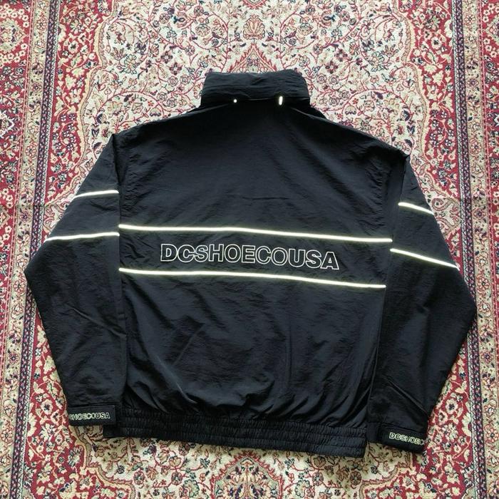 Jaket Dcshoecousa zipper up reflective windbreaker jacket Dc Shoe Co USA Skateboarding jacket i611