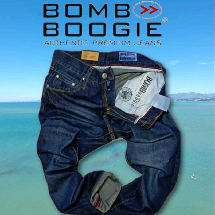 Celana panjang Pria Bombboogie / celana Panjang jeans pria standar reguler Denim Distro Nyaman Muda 