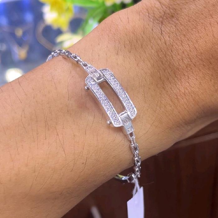 Perhiasan emas gelang keroncong mas putih fashion