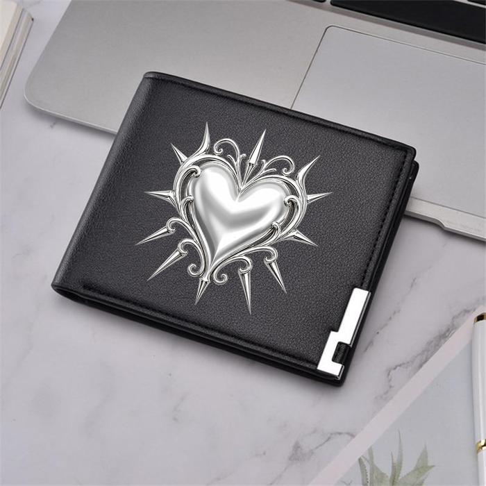 Goodness - Dompet Gambar Elemen Silver Y2K aestetic wallet import Leather Pu Dompet Lipat Pria - EY2