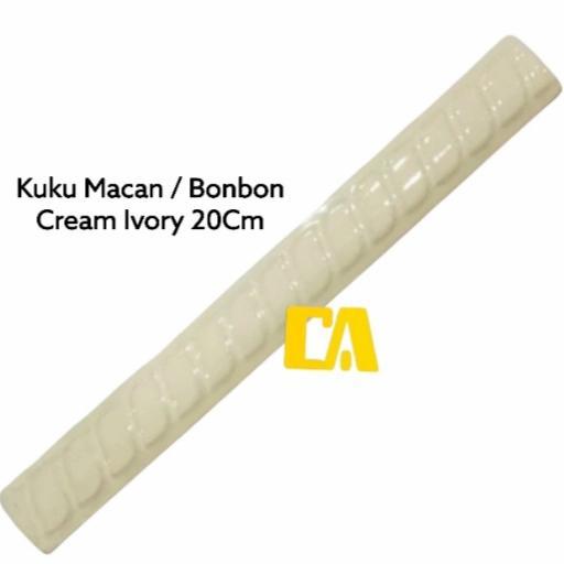 PREMIUM KUKU MACAN / BON-BON / LIS KERAMIK KREM IVORY 20CM