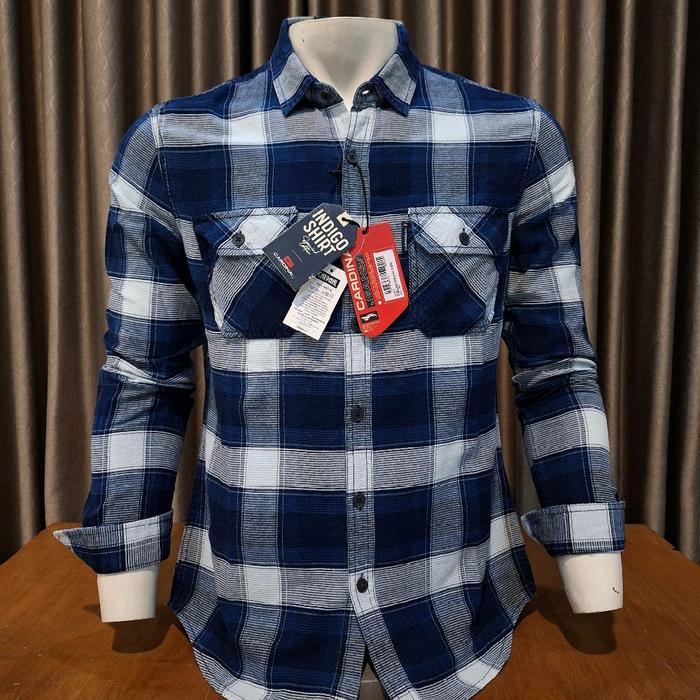 KEMEJA CARDINAL JEANS ORIGINAL PREMIUM PRIA DEWASA LENGAN PANJANG  Baju Flanel kotak kotak Variasi B