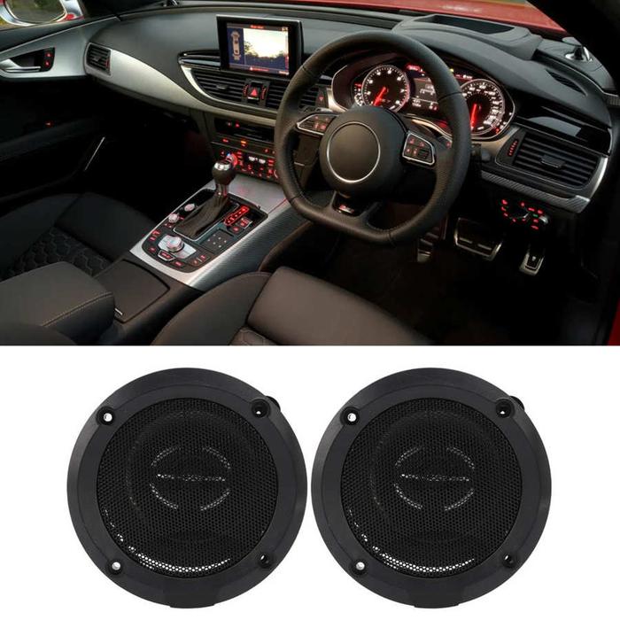 2 Buah Speaker Audio Mobil ABS Metal Universal Dome Tweeter Flat High