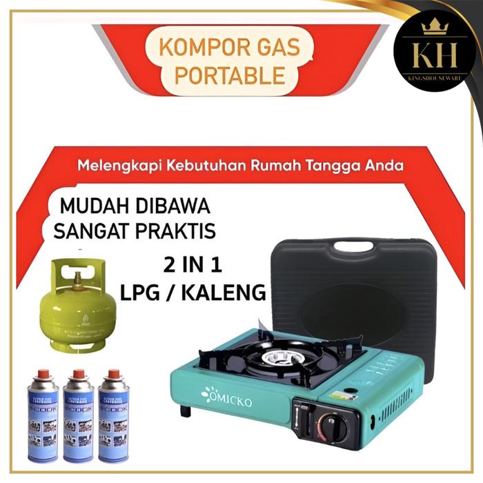 kh- KOMPOR PORTABLE 2 IN 1 / GRILL PAN / KOMPOR BBQ OMICKO