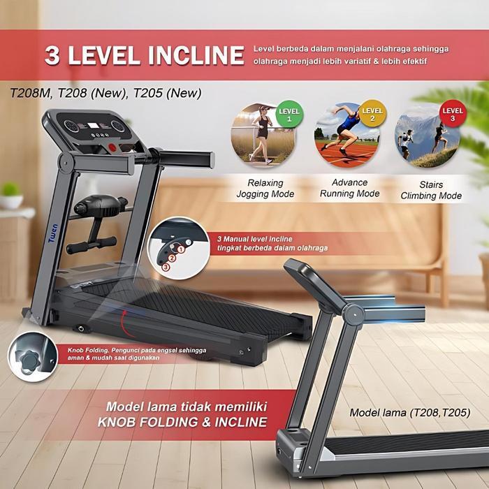 【ZHOKA live】Treadmill Elektrik M11 1-14km/h Treadmill treadmill portable alat olahraga di rumah Wal