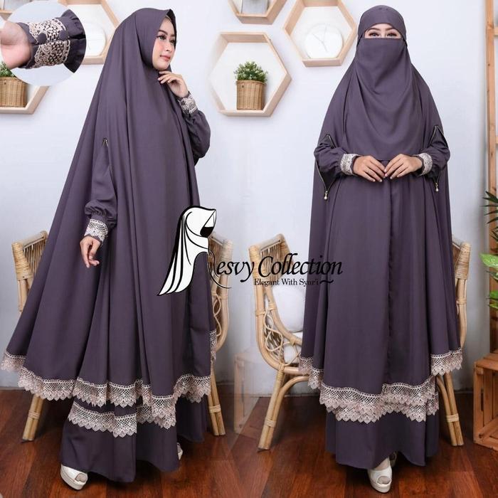 Alya Set Full Lengkap+ Cadar Resvy Collection Gamis Mewah Elegant