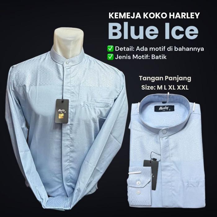 New Kemko Kemeja Koko Harley jumbo xxl lengan panjang