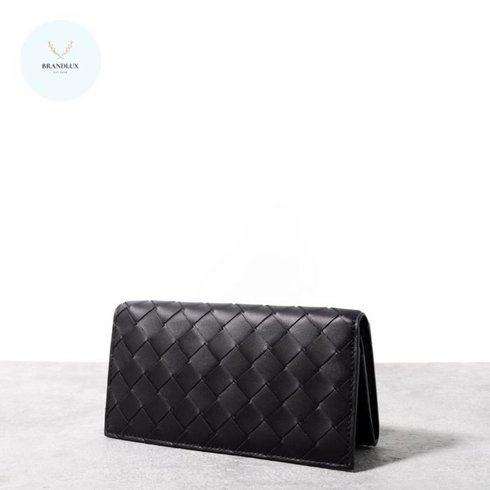 BOTTEGA VENETA BIG INTRECCIATO LONG WALLET  BLACK