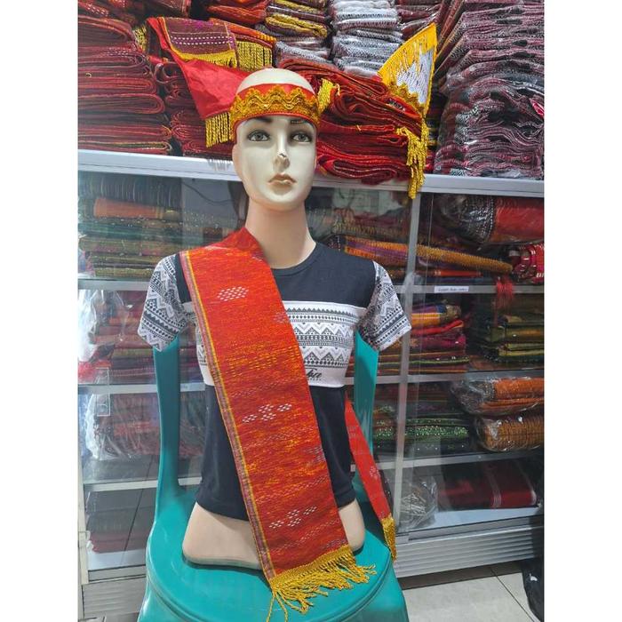 PAKET SELENDANG PURING DAN IKAT KEPALA - SORTALI - SELENDANG ADAT BATAK