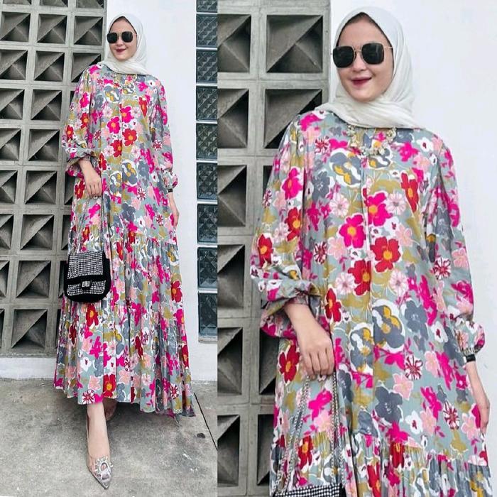 GAMIS FLORAL/Gamis Rayon/Gamis Viral rayon/Gamis Busui