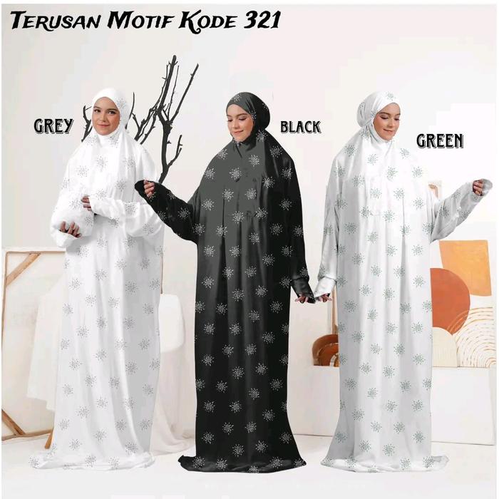 mukena terusan dewasa hadromi aneka motif dan warna