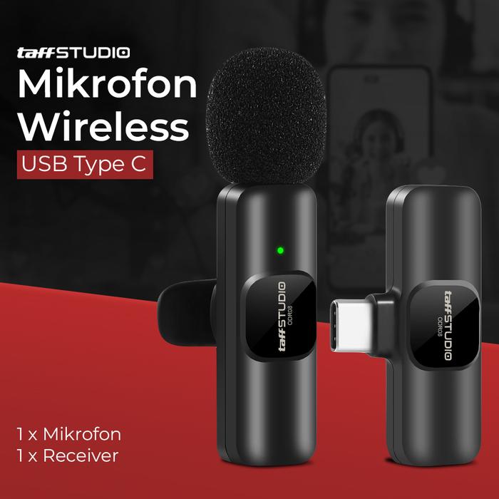 Mtos Jakarta - Mikrofon Lavalier Type C | Wireless Portable Mic | Aksesori Konten Vlog