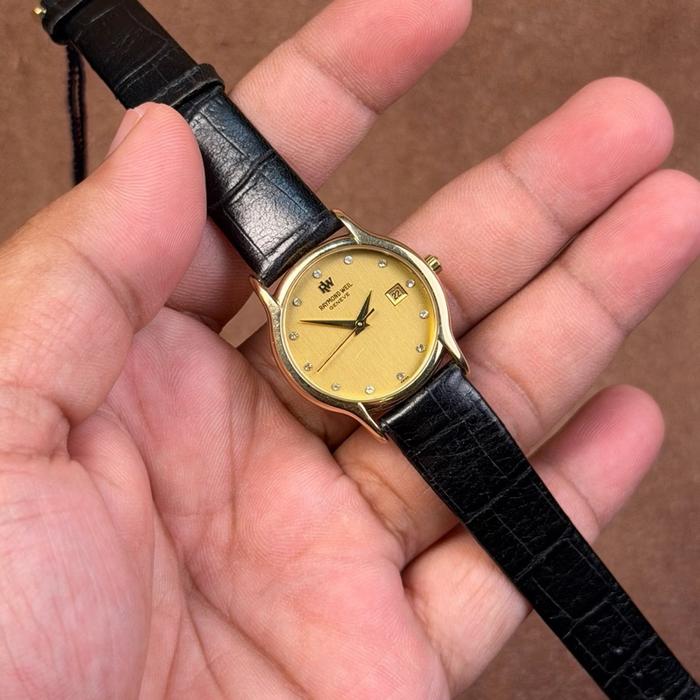 JAM TANGAN WANITA RAYMOND WEIL GENEVE 18k ELECTROPLATED 9959 QUARTZ