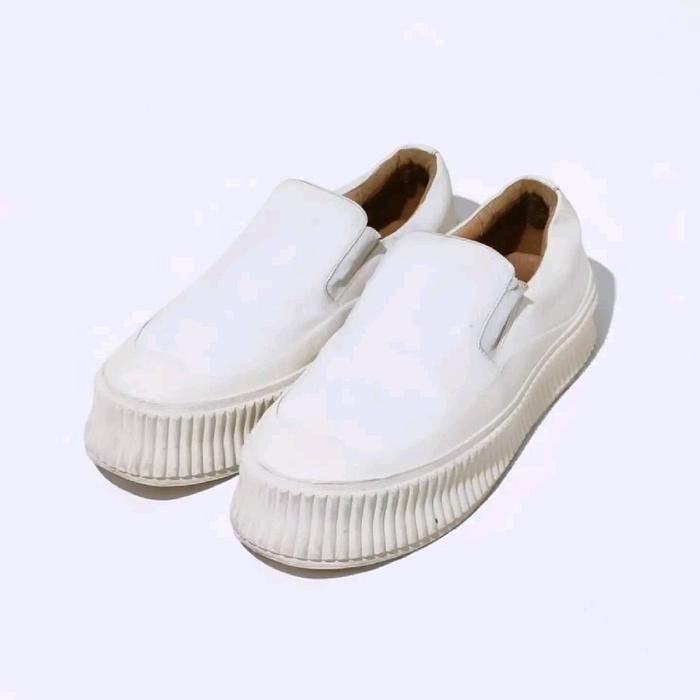Jil Sander Chunky Platform Leather Slip on Sneakers Original