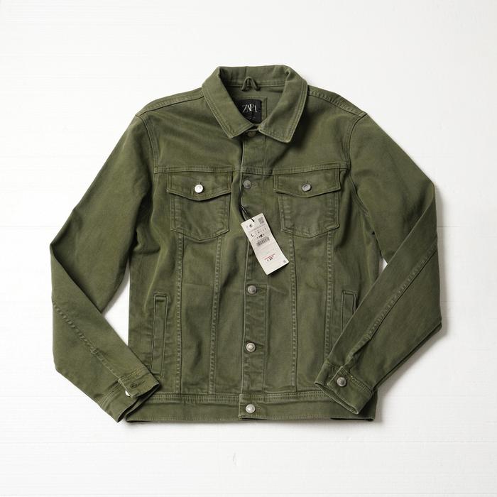 Jacket jeans denim original size L army green