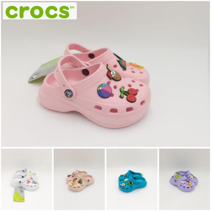 Sandal Anak Crocs Bae Jibitz Balon / Crocs Bae anak lengkap jibitz