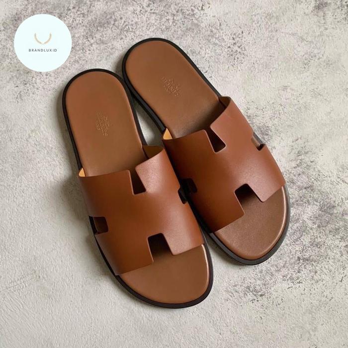 Hermes Sandal Slides Men Izmir Gold & Black