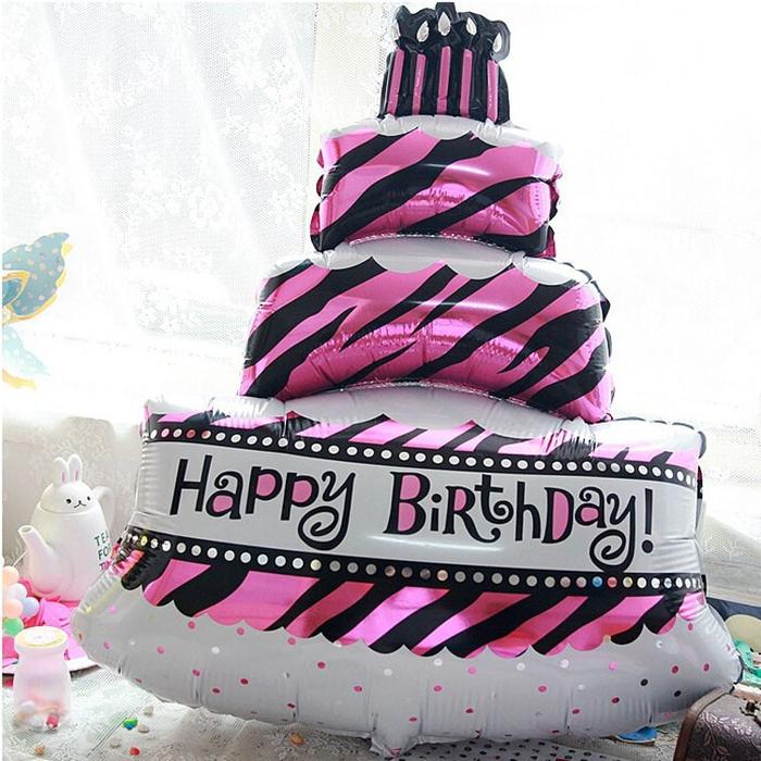Balon Foil - Kue Happy Bithday Cake 3 Tingkat