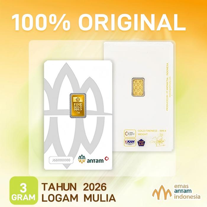 LM Logam Mulia Emas Antam 3 gr gram Kado Ulang Tahun Happy Birthday Souvenir Gift Hadiah