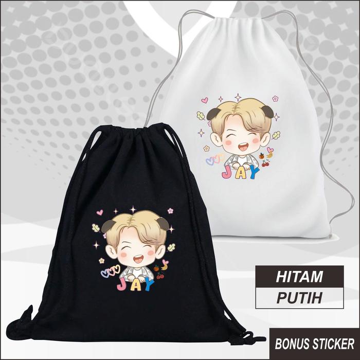 Tas Serut Stringbag Kanvas Tebal Jay Enhypen Kpop Korea Lucu Chibi