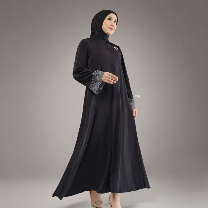 RUMANA DRESS NADHEERA LUXURY / MIDI NADHEERA LUXURY / GAMIS HITAM PUTIH NADHEERA LUXURY
