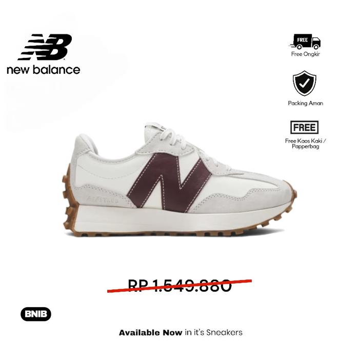 Sepatu New Balance 327 X STAUD - Grey Bergundy