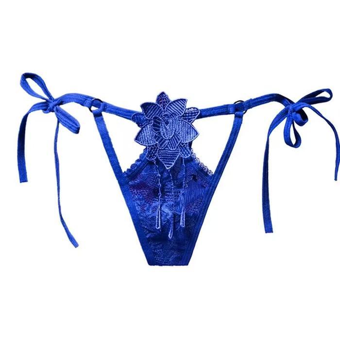 PREMIUM Celana Dalam Renda Floral Wanita Tali Samping cd Transparan Low Waist 5C188