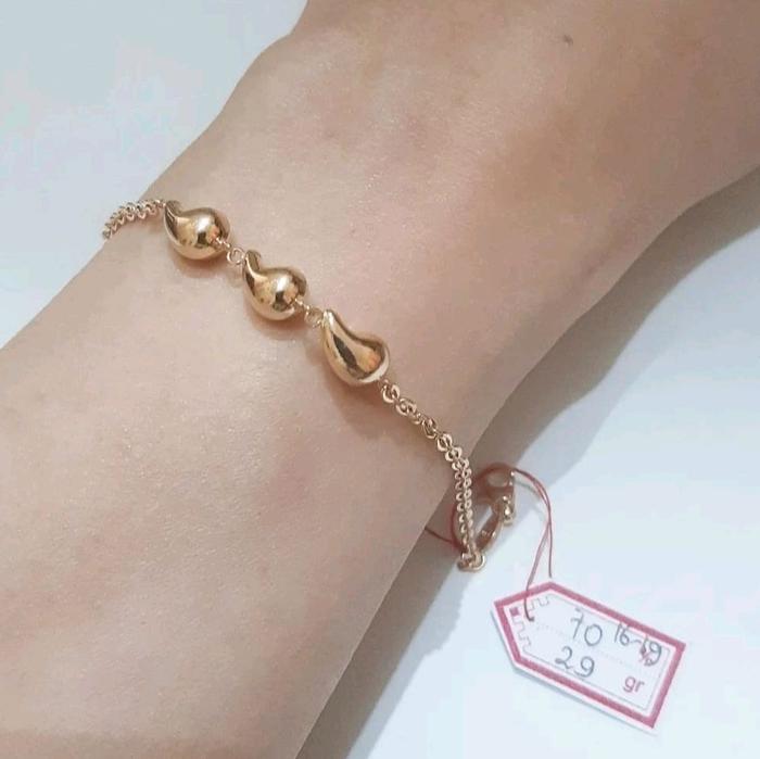 Gelang rantai emas 70 tetes air mata holo