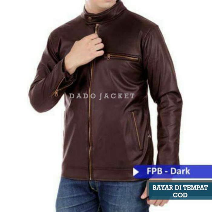 Jaket Semi Kulit Sintetis Viena Pria Casual Premium PU Synthetic Leather Original Branded Elegan Shi