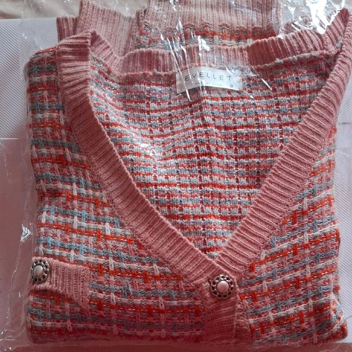 Atasan Tweed Wanita | Cardigan Knit Big Size - PL