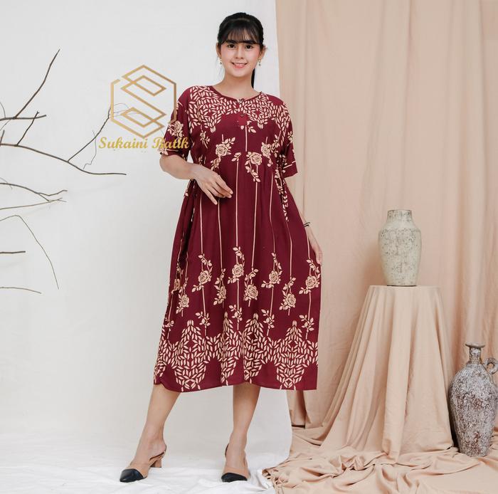 Sukaini Batik Daster Chibi Homedress Batik Rayon Wanita Busui Resleting Standar & Jumbo Adem Nyaman 