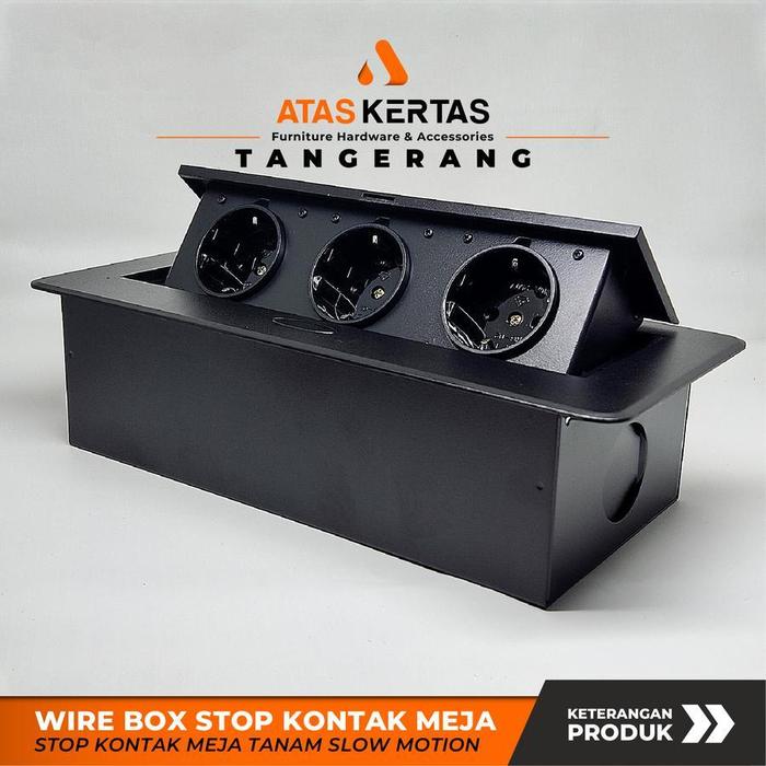 steker wire box meja - stop kontak meja tanam - pengaman stop kontak meja