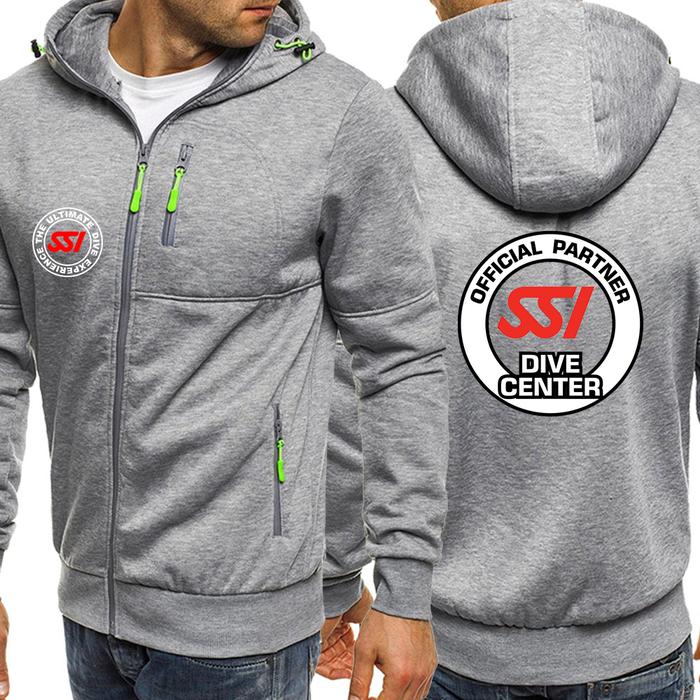 2022 Scuba Diving Dive SSI Men's New Long Sleeves Sweatshirts Slim Fit Jacket Coat Hoodie Pullover Z