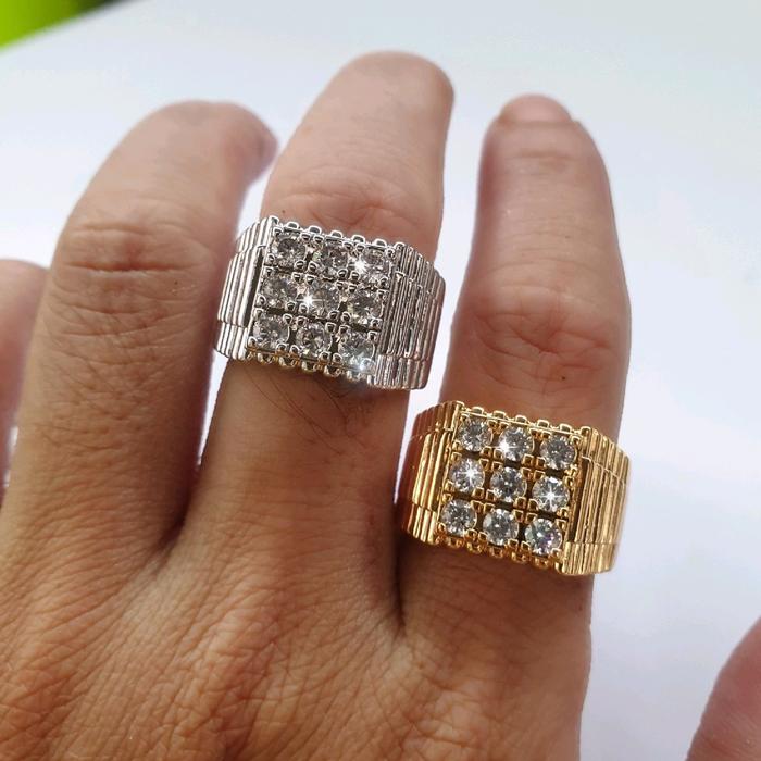 Cincin Pria Berlian Cincin Perak Pria Mewah Cincin Emas Pria