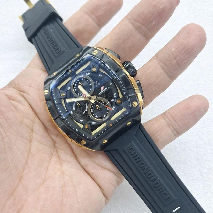 Chronoforce 5336G jam tangan pria rubber chronograph watches